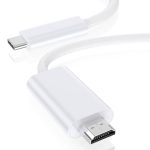 Câble passif USB-C (mâle) vers HDMI (mâle) 1.8m Mâle / Mâle Longueur : 1,8 mètres Prise en charge des résolutions jusqu'à 4K à 60 Hz Plug-and-Play